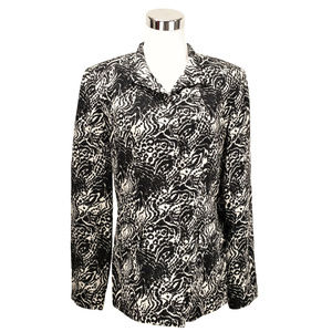 Enrico Baldini 8 Animal Print Silk Blend Blazer